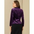 thumbnail image 4 of DARING DIVA Women's Velvet Office Coat Solid Shawl Collar Blazer 3XL Violet, 4 of 6