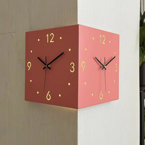 Corner Wall Clocks For Living Room Double Wall Clock With Light Square Digital Sensor Luminous Clock With Numeral Scale Battery Operated Silent Wall Clock For Bedroom Kitchen Oven Probe Water Timer