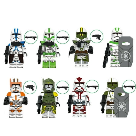 8 Pcs Clone Wars Action Figures Building Toys, 1.77 inch Clone Troopers Mini Figures Building Blocks for Adults Kids Gift Collection