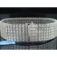 thumbnail image 2 of Mens 6 Row .925 Sterling Silver White Diamond Tennis Bracelet Bangle Fanook 3 Ct, 2 of 8
