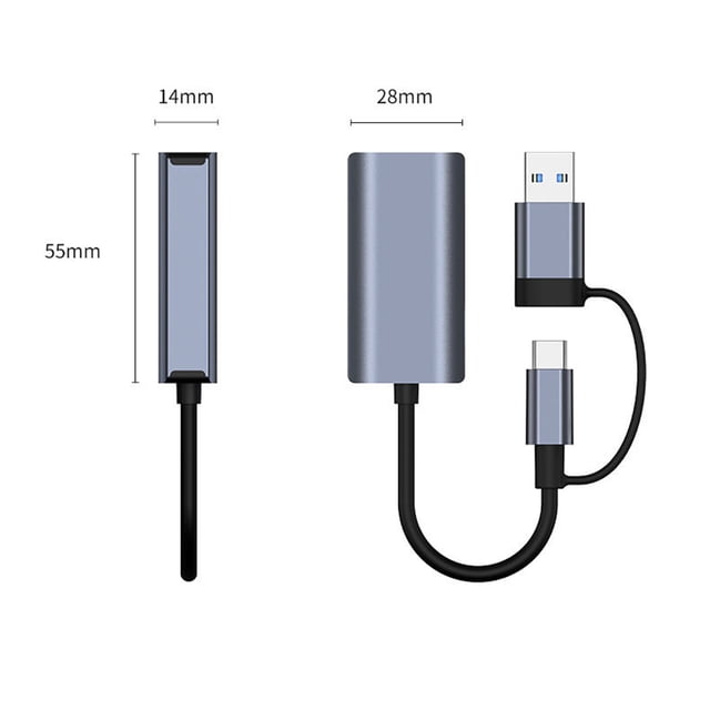 Adaptador convertidor Ethernet USB C/USB 3.0 Unidad libre para computadora portátil de escritorio Ndcxsfigh Para estrenar