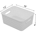 thumbnail image 3 of White Plastic Storage Baskets/Storage Bins, Pack for 6, 3 of 7