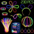 thumbnail image 1 of Glow Sticks Party Set 204 varitas luminosas, pulseras y collar con luces de neón 7 colores varitas luminosas para niños adultos decoración de fiesta para bodas cumpleaños festivales fiesta JFHHH pequeña, 1 of 5