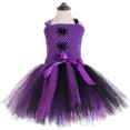thumbnail image 3 of Vestido de tutú con diseño de araña brillante para niñas, disfraz de bruja negra y morada para Halloween, para niñas, para actuaciones, carnavales, fiestas, de 1 a 14 años, 3 of 5