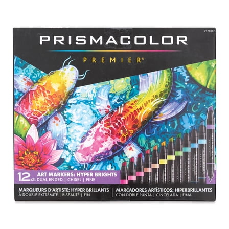 Prismacolor Premier Dual-Ended Art Markers - Hyper Brights, Set of 12