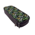 thumbnail image 6 of Vsdgher Chamomile Print Pen Case Leather Pencil Pouch Markers Holder Big Capacity Bag with Zippered Pocket for Stationery Tool, 6 of 6