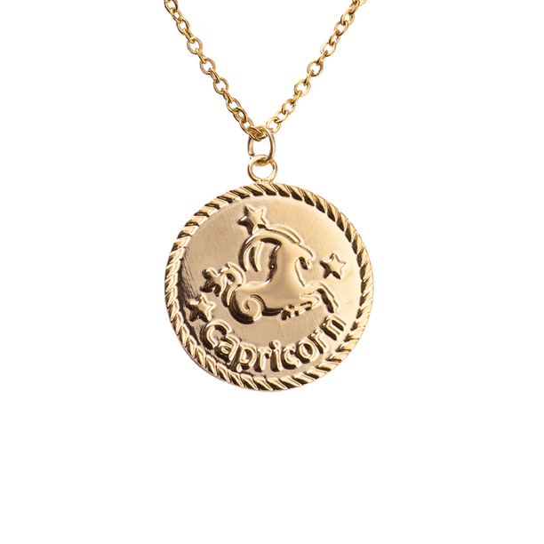Collar para Mujer de Horóscopo LuckyLy, Acero Inoxidable con Baño de Oro 18k y Dije de Signo Zodiacal, Modelo Astra dorado UNITALLA