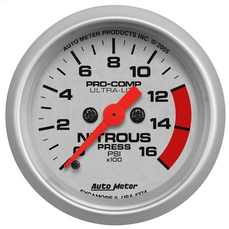 Ultra Lite Nitrous Pressure Gauge - AutoMeter 4374 Ultra-Lite Electric Nitrous Pressure Gauge
