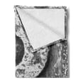 thumbnail image 2 of Letter R Soft Flannel Fleece Throw Blanket, Iron Toned Uppercase R Referring to Somebody Old School Initials Aristocratic Print, Cozy Plush for Indoor and Outdoor Use, 60" x 80", Grey, by Ambesonne, 2 of 5