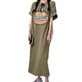 thumbnail image 4 of Short Sleeved Oversized Maxi Dress,Oversized Maxi Dress Letter Printed Oversized Maxi Dress Split Oversized Maxi Dress Highly Versatile, 4 of 5