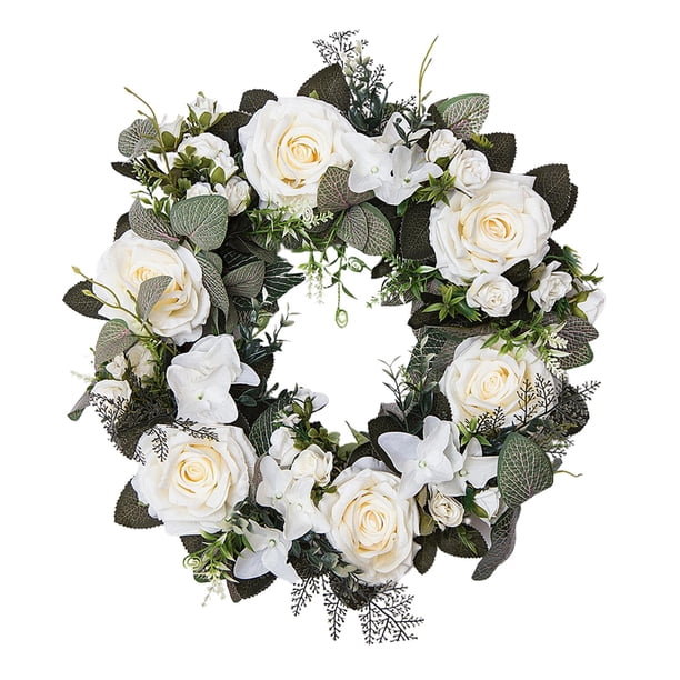 Guirnalda artificial de flores, guirnalda colgante, guirnalda floral para granja Blanco