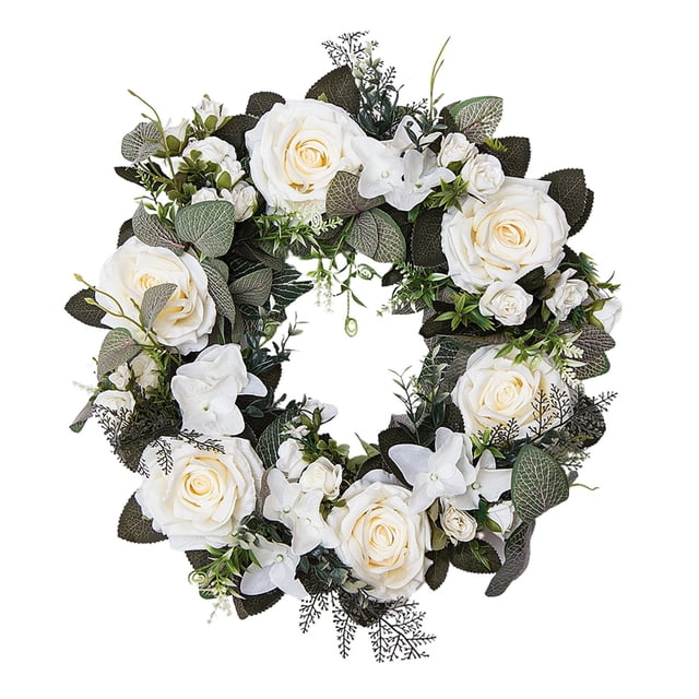 Guirnalda artificial de flores, guirnalda colgante, guirnalda floral para granja Blanco