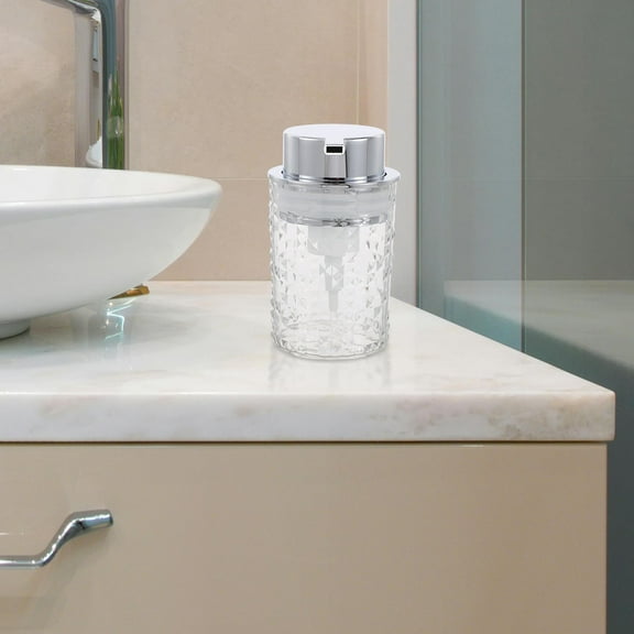 MLINS Foaming Hand Soap Dispenser Clear Refillable Foaming Hand Soap Bottle For Bathroom And Kitchen Glass Foaming Soap Dispenser With Pump