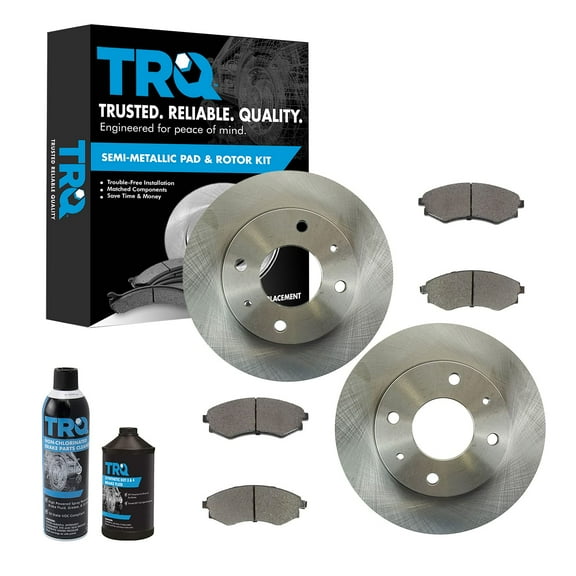 TRQ Front Disc Brake Pad & Rotor Kit w/Chemicals for Tiburon Elantra BKA18194 Fits select: 1998-2002,2005-2006 HYUNDAI ELANTRA