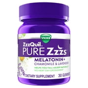 Vicks ZzzQuil Pure Zzzs Melatonin Sleep Aid Gummies, Dietary Supplement, 30 Ct