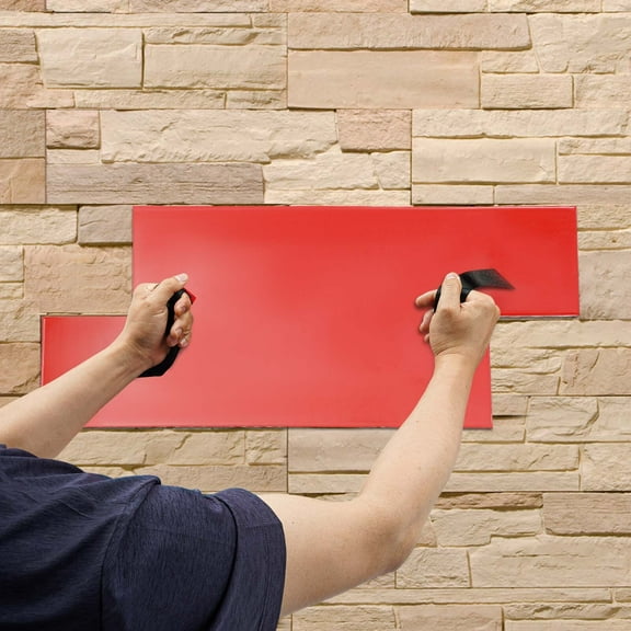 Concrete Texture Mold, Cement Texture Wall Mold Red PU 28.15*11.81*0.71 in