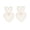 White, variant on Women Enamel Double Heart Front Back Drop Earrings Minimalist Geometric Dangle Earrings (Green & White)