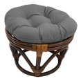 thumbnail image 1 of 18-inch Round Solid Twill Tufted Footstool Cushion - Grey, 1 of 4