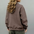 thumbnail image 4 of Women's Fleece Lined Pullover Sweatshirt, Button Collar High Neck Top, Loose Fit High Waist Casual Shirt, Soft Winter Warm Long Sleeve Crewneck Top Coffee L, 4 of 6