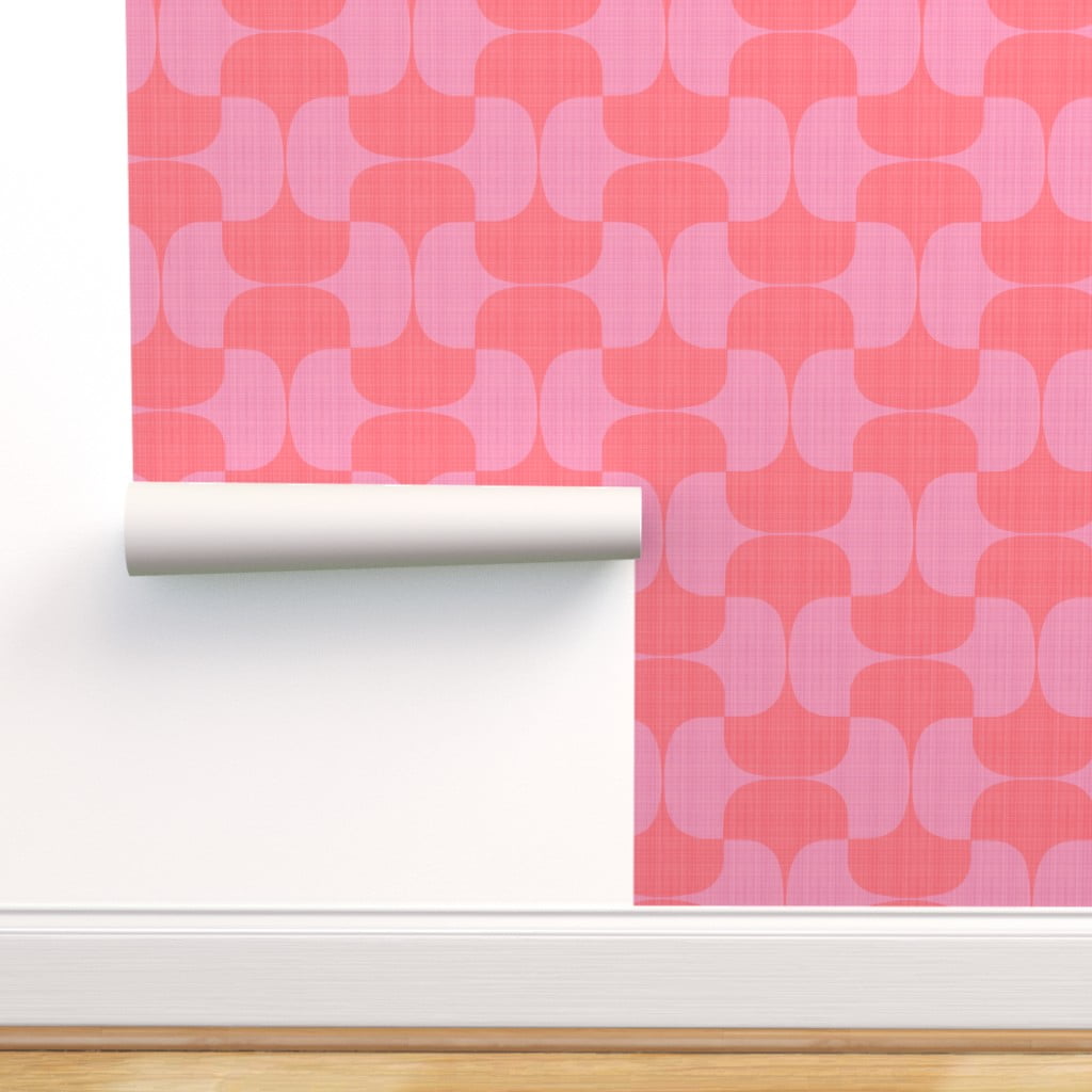 Peel & Stick Wallpaper 9ft x 2ft - Bold Coral Magenta Lv Lavender Pink  Lipstick Red Mod Rose Watermelon Custom Removable Wallpaper by Spoonflower  