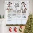 thumbnail image 4 of Winter Snowman Valances for Windows, 54 x 18in, Merry Christmas Bird Snowflake Stars Rod Pocket Kitchen Valance Curtain Light Filtering Window Treatments for Living Room Bedroom, 1 Panel, 4 of 7