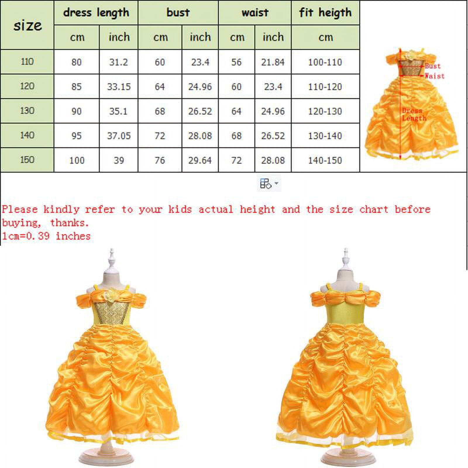 belle princess dress walmart Disney Princess Belle Costume Dress for Girls Fits Child Size 4x to 6X