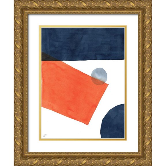 Lee, Judson 25x32 Gold Ornate Wood Framed with Double Matting Museum Art Print Titled - Abstract Shapes