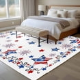 thumbnail image 4 of 5'x8' Area Rugs, 4th of July Indoor Outdoor Area Rug for Living Room Bedroom, Independence Day Blue Red Star Firework Washable Bathroom Rugs Kitchen Floor Carpet Mats Home Decor Aesthetic, 4 of 8