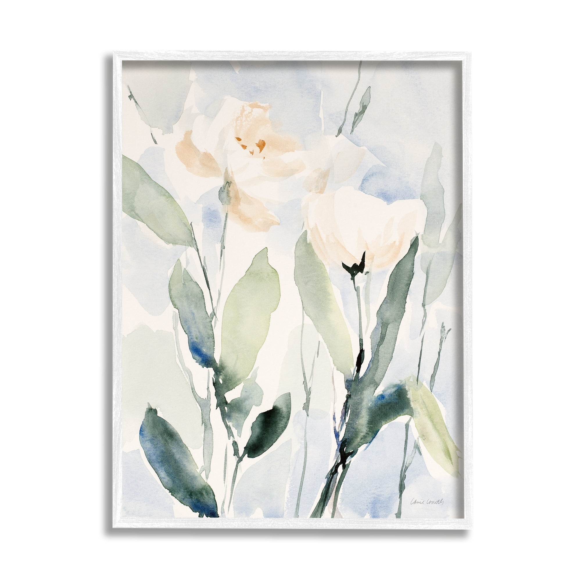 Stupell Industries Traditional White Flower Blossoms Watercolor Detail Painting White Framed Art Print Wall Art, Design by Lanie Loreth