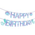 thumbnail image 1 of Anor WishLife - Pancarta de cumpleaños con sirena brillante, pancarta de sirena, suministros de fiesta de sirena, decoración de cumpleaños de sirenita para niñas, niños, hogar, aula, baby showers, primer cumpleaños Zhivalor OTTO-ZYS-0056, 1 of 5