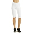 thumbnail image 4 of DailyWear Womens Solid Knee Length Short Yoga Cotton Leggings White, XLarge, 4 of 4