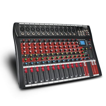 FULODE CT120S 12channel mixer audio,Console with Bluetooth USB, dj mixer,dj equipment for Computer Recording Input, 48V Power, Beginners