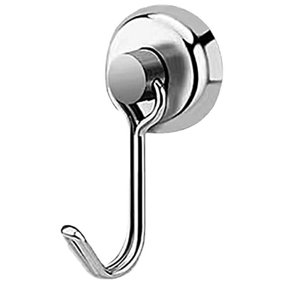 Anvazise Magnets Hook Rotatable Punch Free Reble Removable Kitchen 8Kg Pull Refrigerator Magnetic Hanging Hook for Daily Use Silver 1Pc