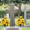 thumbnail image 6 of Memorial Day Flowers for Cemetery with Vase, Artificial Yellow Rose Bouquet Cemetery Grave Decorations, 6 of 9