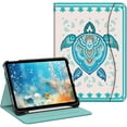 thumbnail image 1 of Fintie Case for iPad (A16) 11th Generation 11 Inch (2025), iPad 10th Generation 10.9 Inch (2022), Multi-Angle Viewing Protective Stand Cover, Pencil Holder & Pocket, Green Sea Turtle, 1 of 8