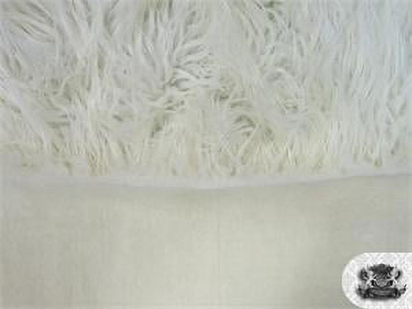 Faux Fake Fur Mongolian Fabric Sold by the Yard (IVORY)
