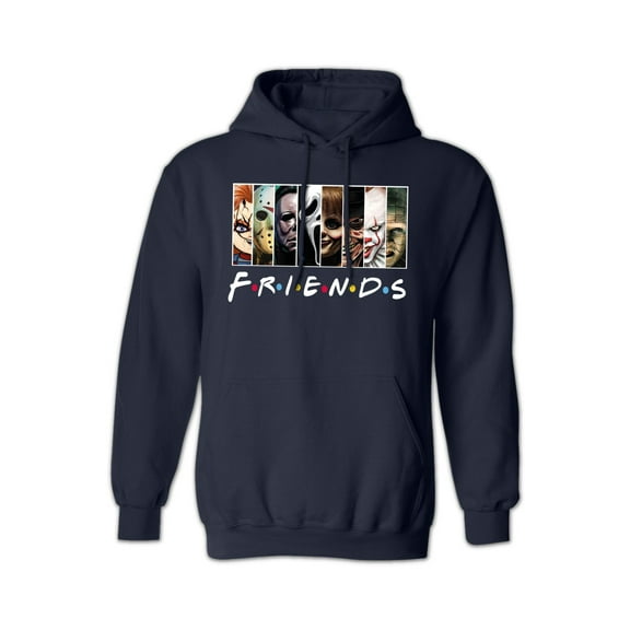 Friends Movie Hoodie - Funny Michael Myers Halloween Graphic Hooded Sweatshirt for Women & Men - Navy
