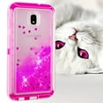 thumbnail image 5 of FIEWESEY Case for Samsung Galaxy J7 2018,3 in1 Layers Hybrid Liquid Glitter Flowing Quicksand case Clear Soft Shockproof TPU Slim Protective Cover for Samsung Galaxy J7 2018(Pink), 5 of 7