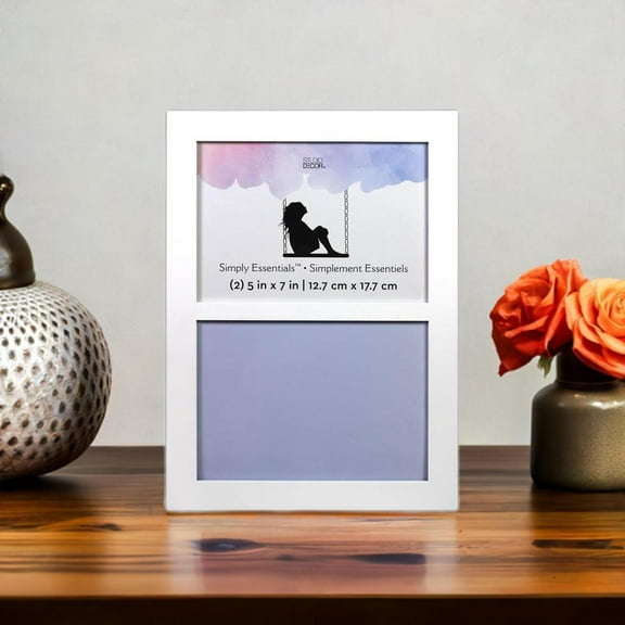 Simply Essentials™ 2 Opening 5" x 7" White Flat Collage Frame by Studio Décor®