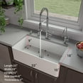 thumbnail image 4 of [US IN STOCK] Fireclay Farmhouse Kitchen Sink 33 inch Apron Sink Single Bowl Farm Sink with Bottom Grid in & Drain , White Color, 4 of 4