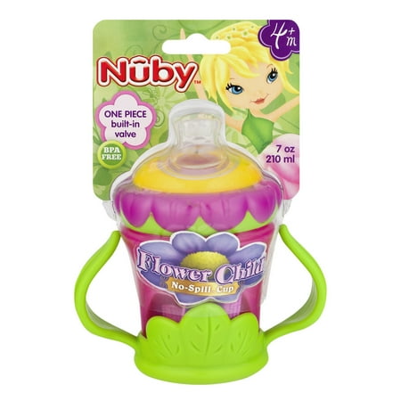 Nuby Flower Child 7-oz 2 Handle No-Spill Super Spout Trainer Cup, BPA-Free
