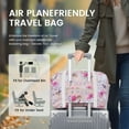 thumbnail image 4 of Small Cabin Bag Foldable Underseat Travel Bag Water-Resistant Hand Luggage Holdall Bag Weekend Overnight Bag for Women Men, Orange Pink Flower, 4 of 9