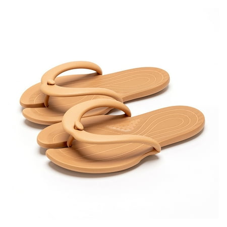 

Kitem 1 Pair Shower Slippers EVA Non-slip Flat Open Toe Solid Color Casual Men Women Summer Home Flip Flops Slides Bathroom Supplies