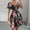 Black, variant on Floral Dress for Women Summer Short Sleeve Square Neck A Line Flowy Wedding Guest Tea Party Dresses
