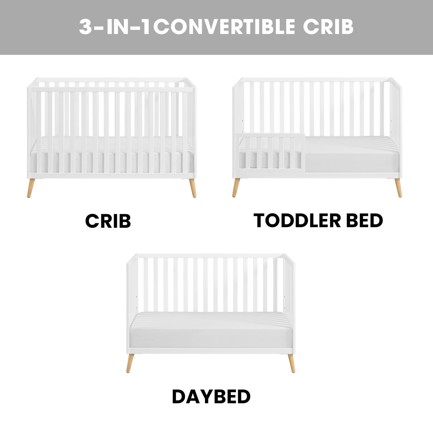 Oxford Baby Cozy Nest Convertible Island Crib Snow White / Natural