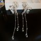 thumbnail image 4 of Brillante mariposa cristal Rhinestone cuelga gota oreja manguito cadena larga Rhinestone cristal araña pendiente oreja manguito mariposa, 4 of 5