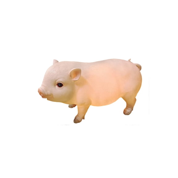 1 Pc Solar-Powered Pig-Shaped Decorative Light, Waterproof Animal Statue Lamp With Warm Glow For Outdoor Garden, Yard, Lawn Landscape Decoration For Family And Outdoor