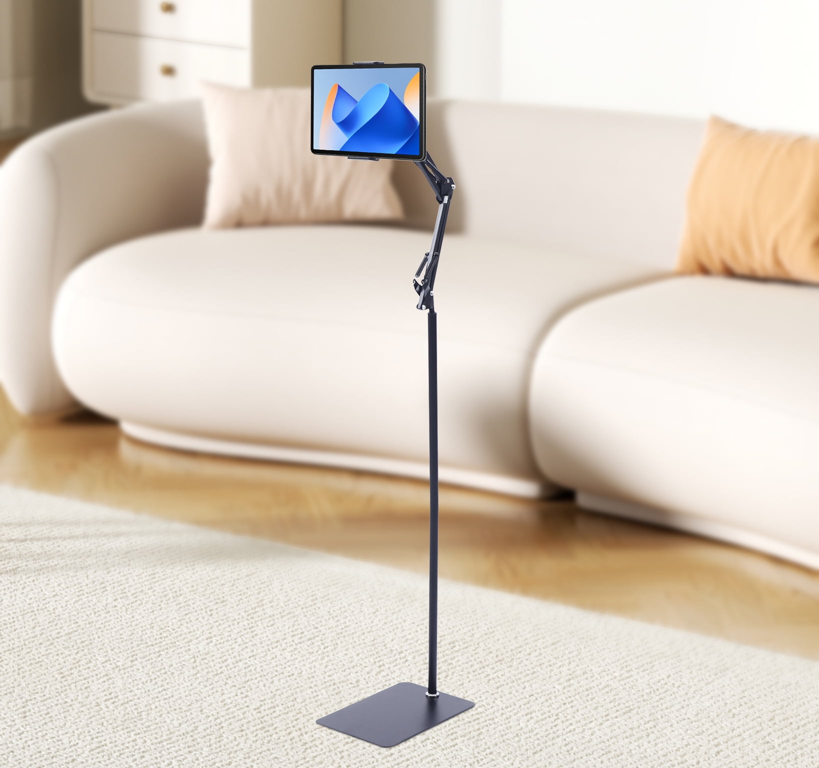 Tablet Floor Stand,360° Floor Stand Adjustable for 4-17cm Phone, Overhead Phone Folding Cantilever Mount,Lazy Tablet Mount Flexible