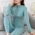 thumbnail image 4 of snowsong Thermal Underwear for Women,2024 Hot Women's Solid Fitted Cotton Wool Thermal Long Sleeve Long Pants Underwear Set,Pajamas Set,Undershirts Long Sleeve,Thermal Suit, Mint Green 3XL, 4 of 7