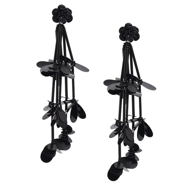 1 Par de Pendientes de Moda para Mujer con Borla Hecha para Las Ocasiones Negro perfecl 14 x 5 mm